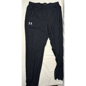 Men's Under Armour Track Pants Size XL Black Mesh Lined Taper Jogger